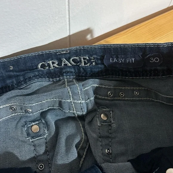 Grace in LA Blue Boot Cut Jeans with Embroidery - Picture 7 of 7